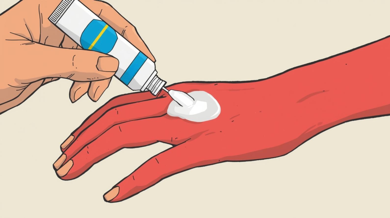 Image application cream on hand