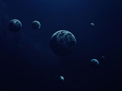 Représentation des Exoplanètes Trappist-1e éloignées du système solaire. Éléments fournis par la NASA.